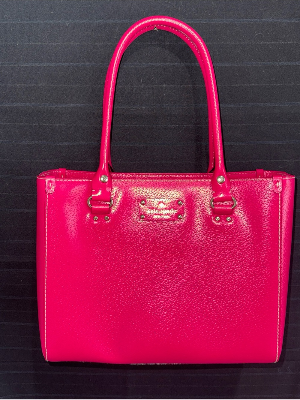 Kate Spade NY Wellesley Quinn Tote Handbag Purse Pink Leather Double Handle